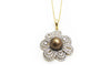 Golden Chocolate Cultured Tahitian Pearls Diamond Pendant 18KT Gold