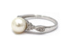 Pearl and Diamond Ring in Sterling Silver