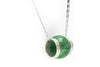 Diamond and Natural Jade Necklace in 18k White Gold