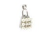 Diamond and Pearl Pendant in 14k White Gold