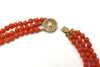 3 Strand Italian Coral with 14K Yellow Gold Clasp