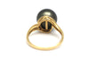 Tahitian Pearl and Diamond Ring in 14k Yellow Gold
