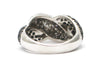 Black and White Diamond Ring in 14k White Gold
