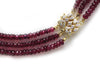 3 Strand Tourmaline Bead Necklace with Diamond and 14K Yellow Gold Clasp