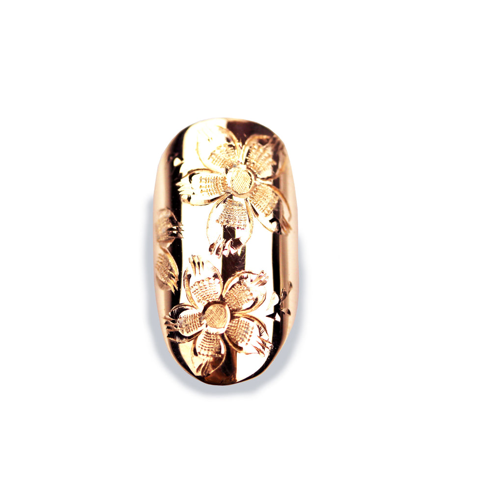 Anemone Round Rose Gold Nail