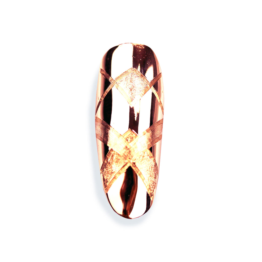 Aurora Long Round Rose Gold Nail