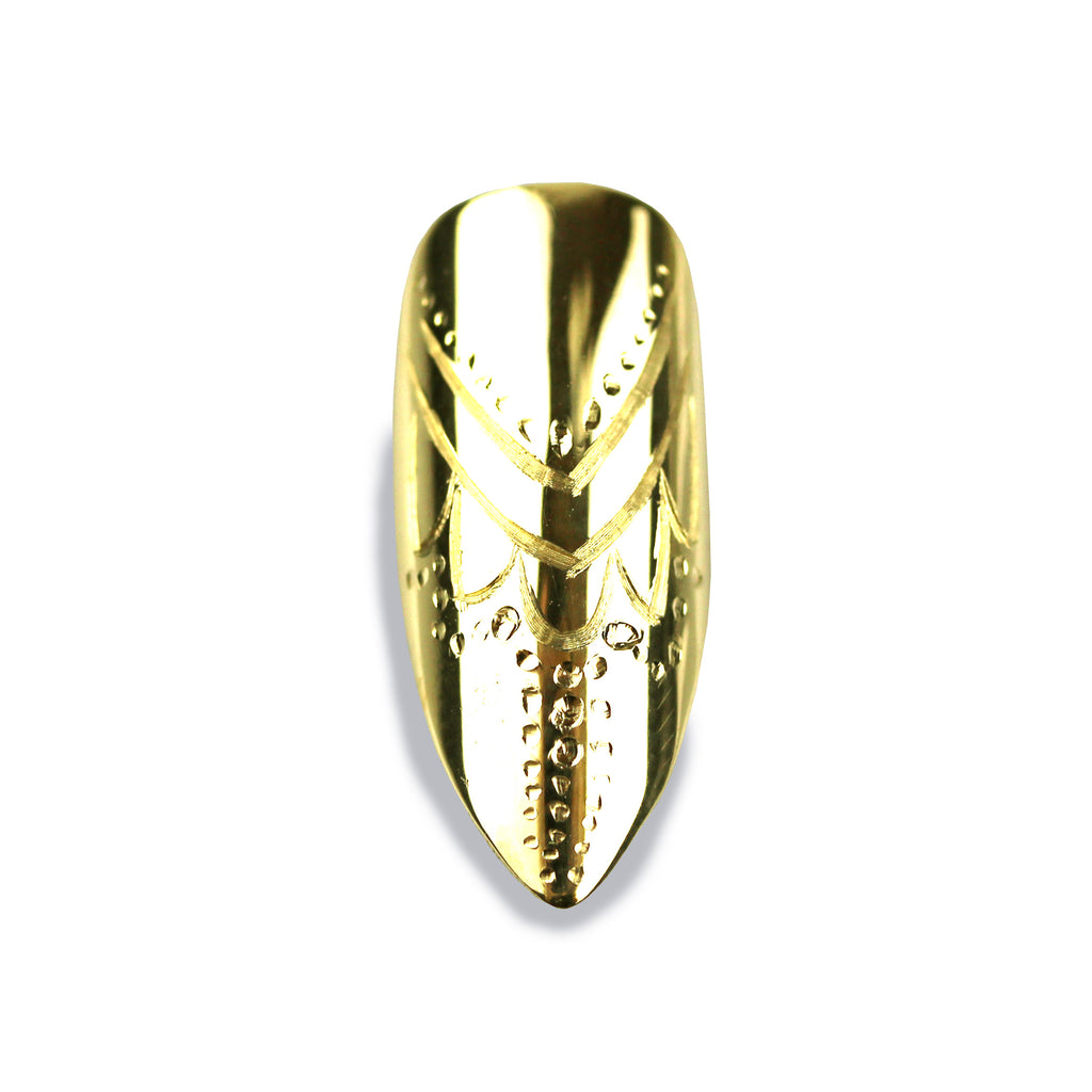 Cassandra Long Pointy Yellow Gold Nail