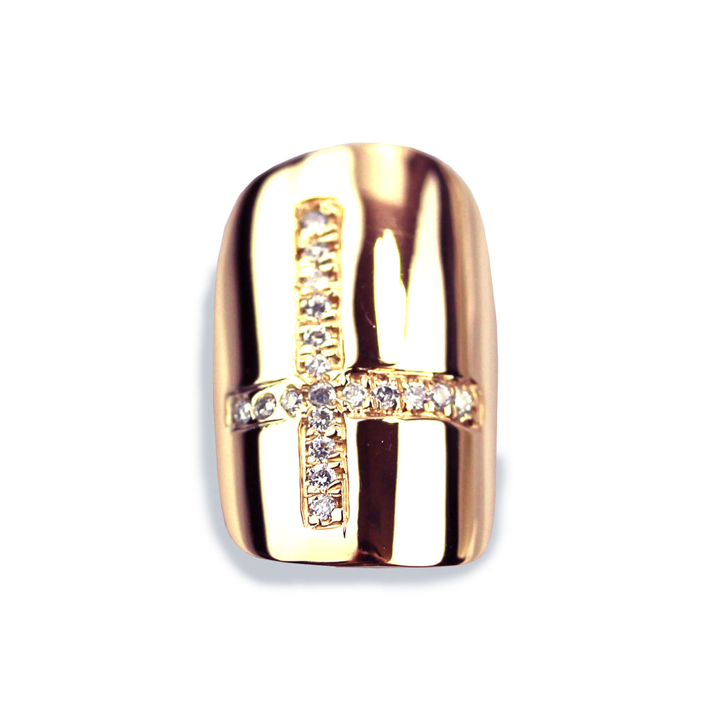 Chastity Square Diamond Rose Gold Nail