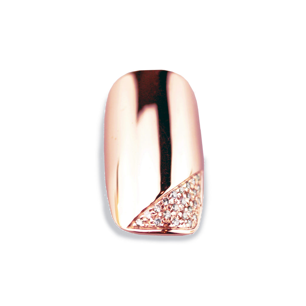 Corina Square Diamond Rose Gold Nail
