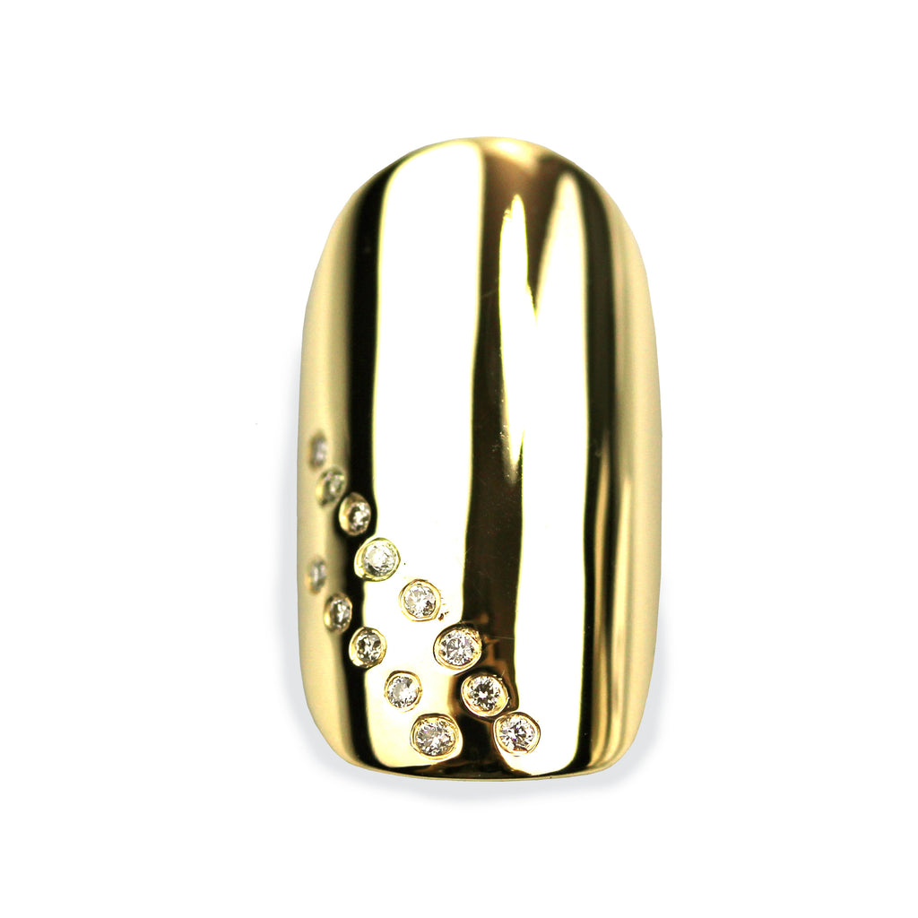 Daniela Square Diamond Yellow Gold Nail