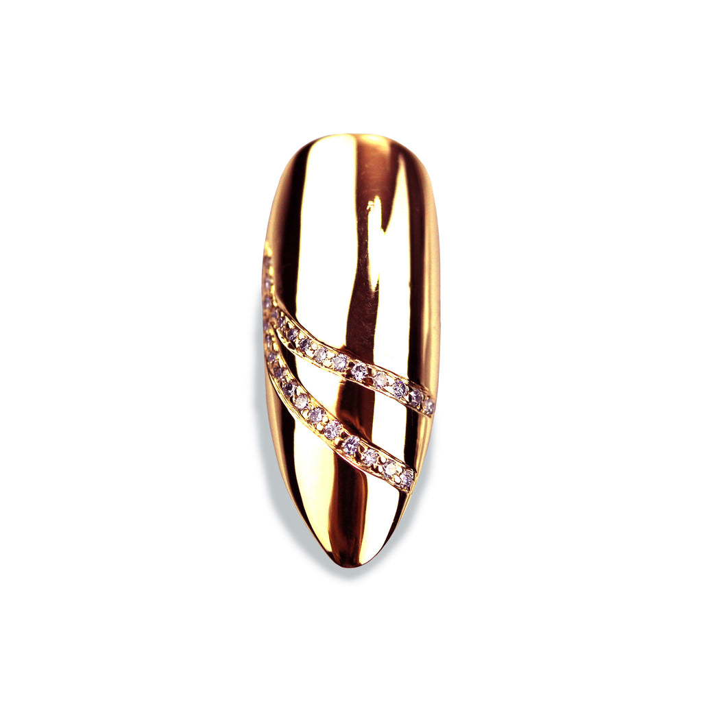 Delilah Long Pointy Diamond Rose Gold Nail