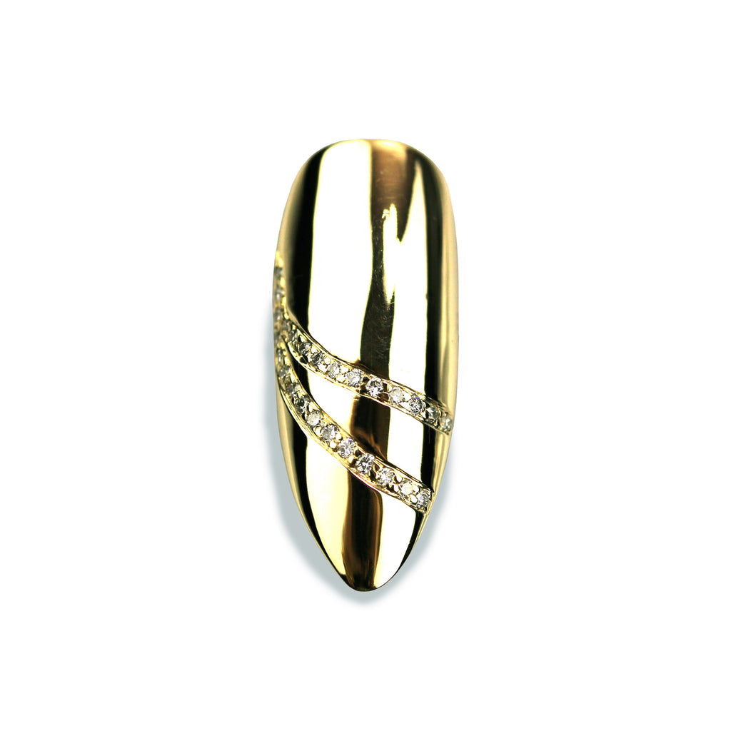 Delilah Long Pointy Diamond Yellow Gold Nail