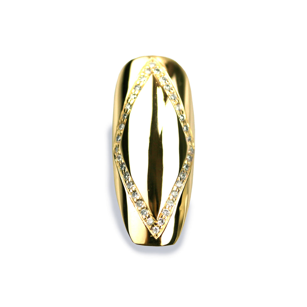 Dianna Long Square Diamond Yellow Gold Nail