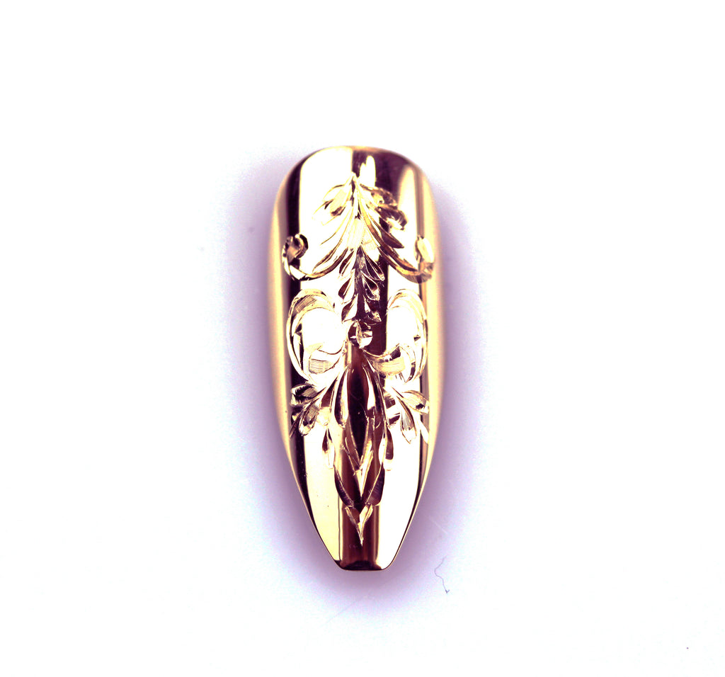 Ginny Long Coffin Rose Gold Nail