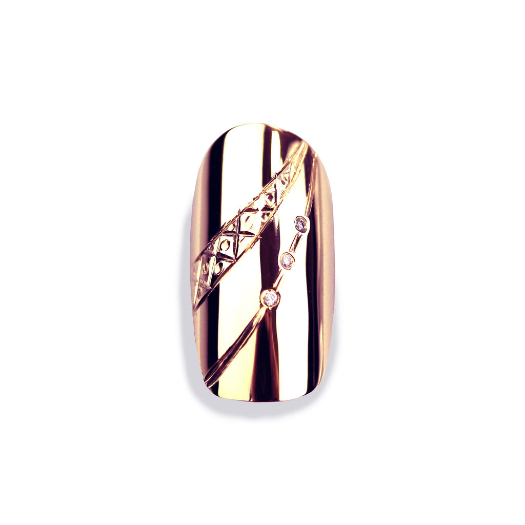 Giselle Diamond Square Rose Gold Nail