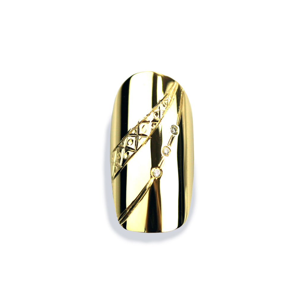 Giselle Diamond Square Yellow Gold Nail