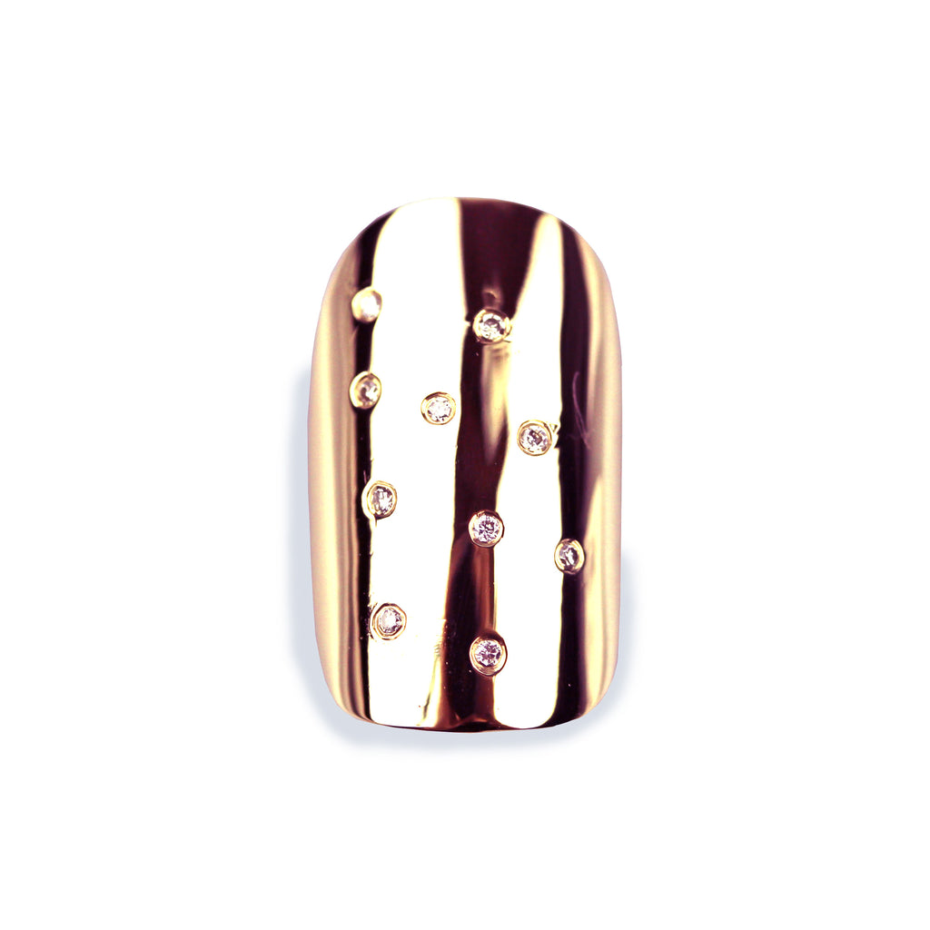 Gloria Square/Round Diamond Rose Gold Nail
