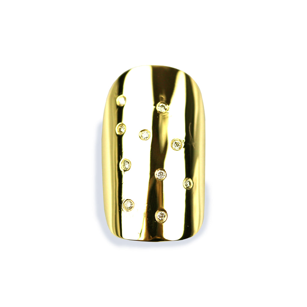 Gloria Square/Round Diamond Yellow Gold Nail