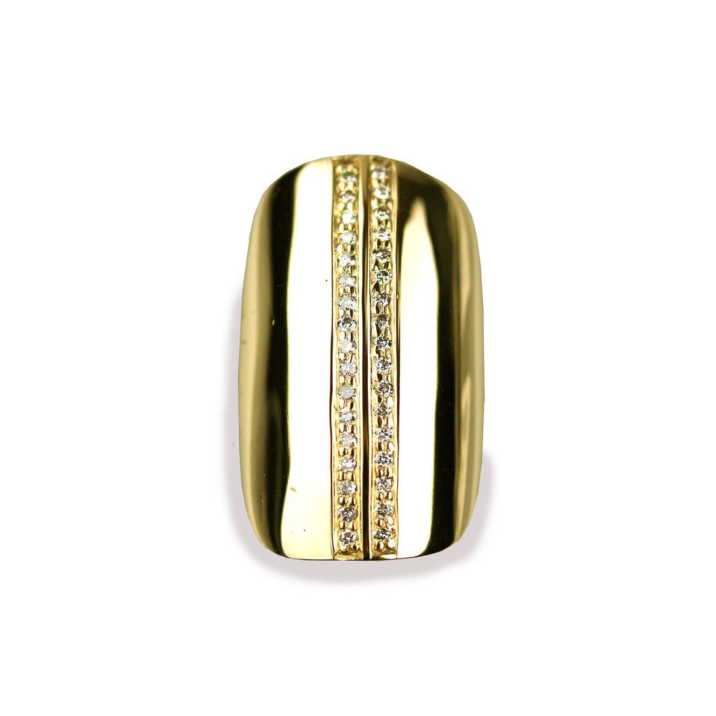 Lila Square Diamond Yellow Gold Nail