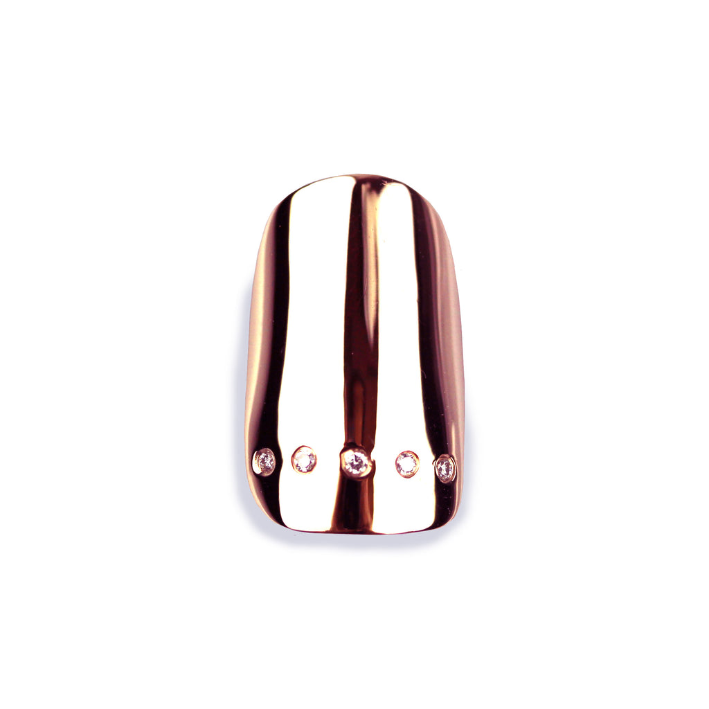 Lynn Square Diamond Rose Gold Nail
