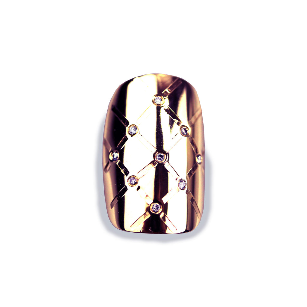 Madison Square/Round Diamond Rose Gold Nail