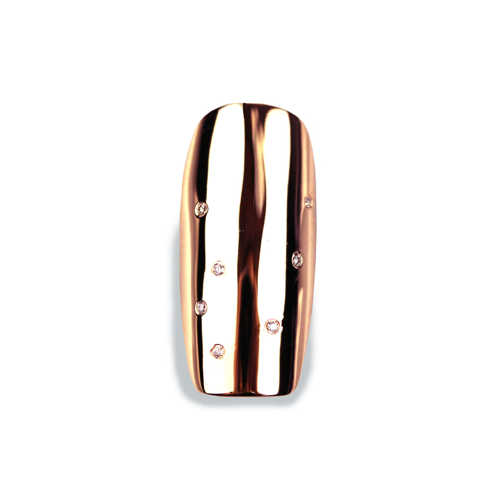 Nala Long Square Diamond Rose Gold Nail