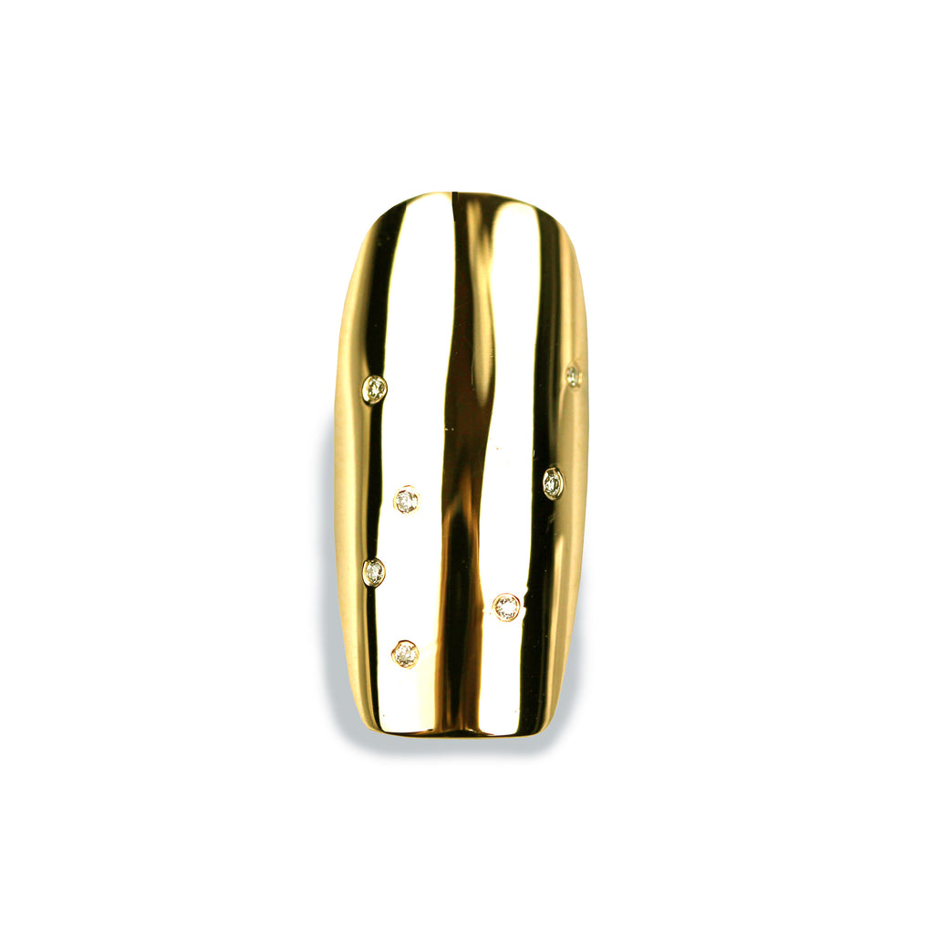 Nala Long Square Diamond Yellow Gold Nail