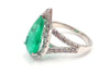 Colombian Emerald and Diamond 18KT White Gold Ring