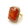 25CT Natural Mexican Fire Opal and Diamond Ring in 18KT Yellow Gold