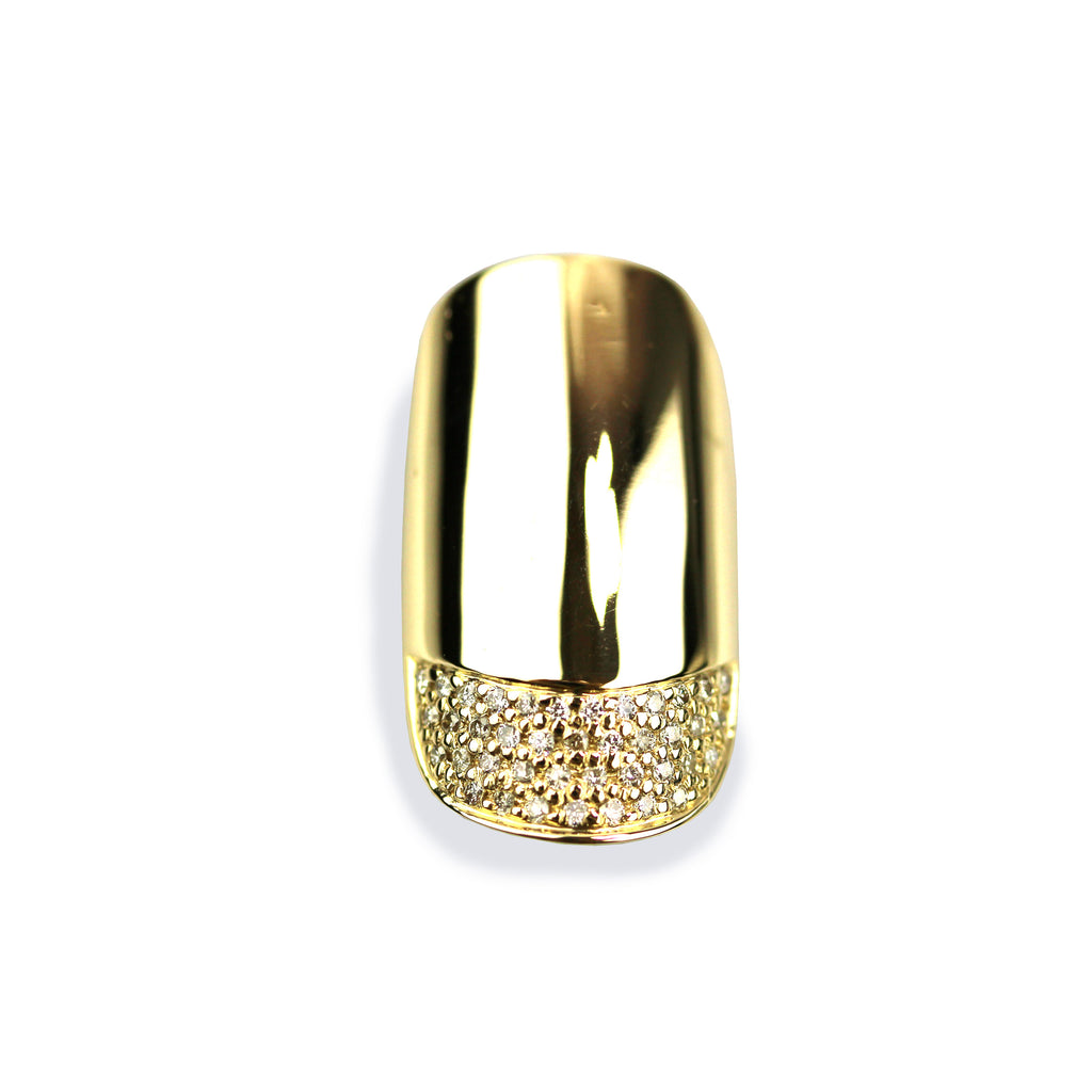 Phoebe Diamond Yellow Round Gold Nail