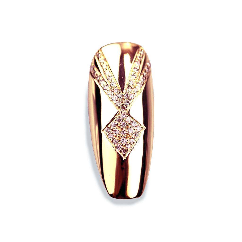 Reia Long Coffin Diamond Rose Gold Nail