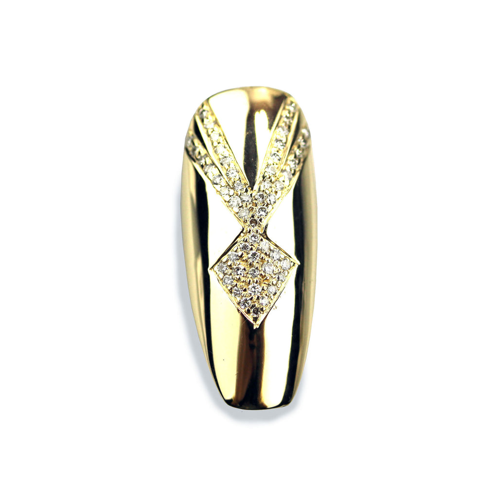Reia Long Coffin Diamond Yellow Gold Nail