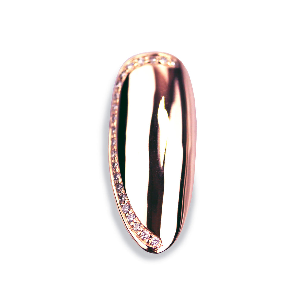 Sadie Long Pointy Diamond Rose Gold Nail