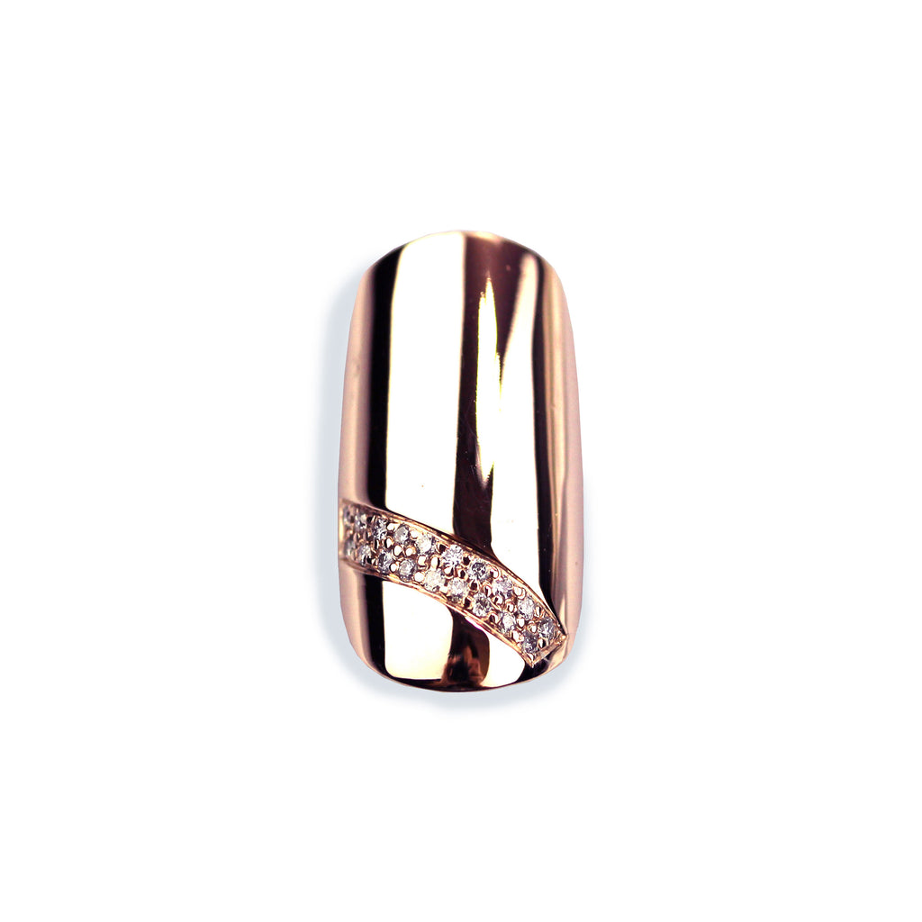 Sina Round Diamond Rose Gold Nail