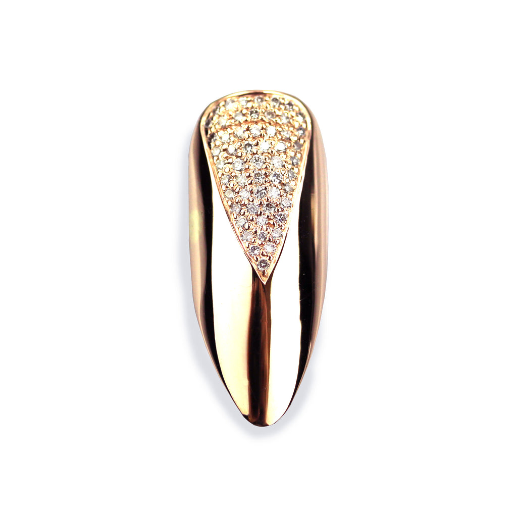 Talia Long pointy Diamond Rose Gold Nail