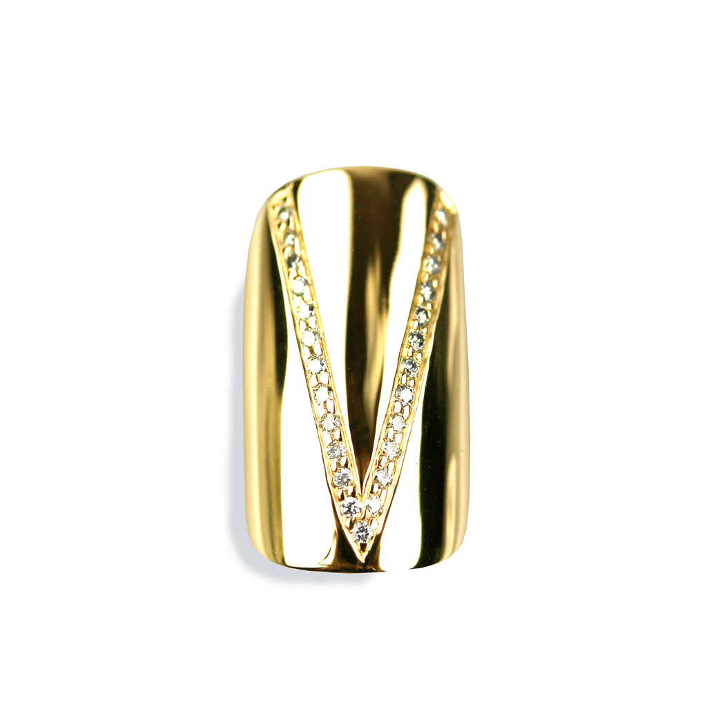 Vera Round Diamond Yellow Gold Nail