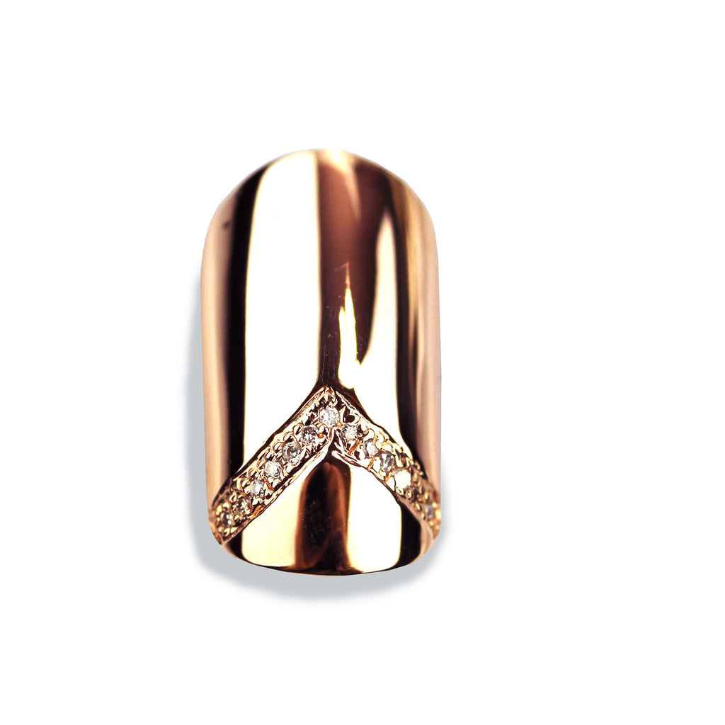 Veronica Round Diamond Rose Gold Nail