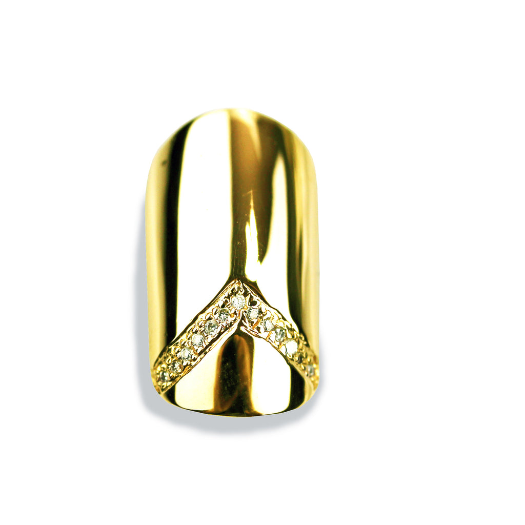 Veronica Round Diamond Yellow Gold Nail