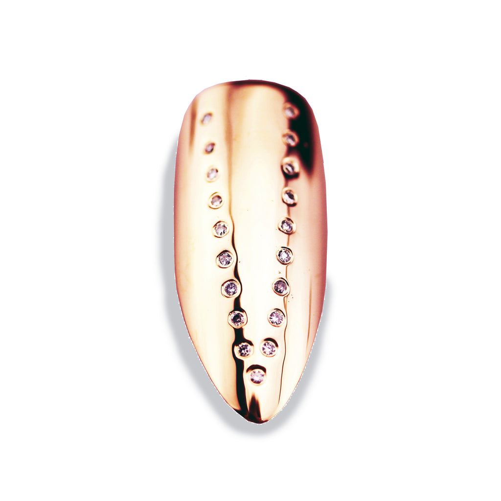 Vicky Long Pointy Diamond Rose Gold Nail