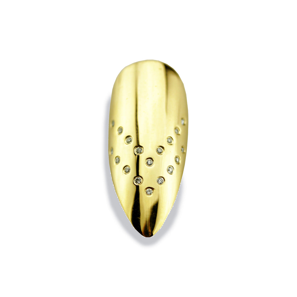 Vivian Long Pointy Diamond Yellow Gold Nail