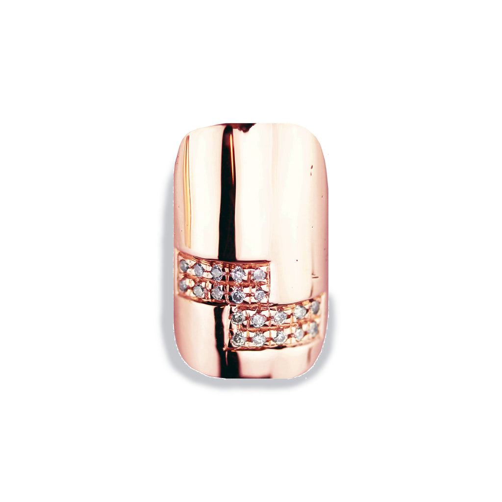 Zoe Square Diamond Rose Gold Nail