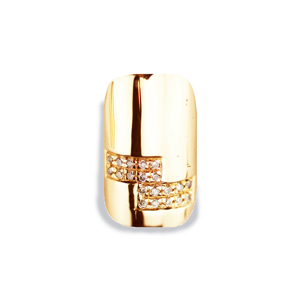 Zoe Square Diamond Yellow Gold Nail