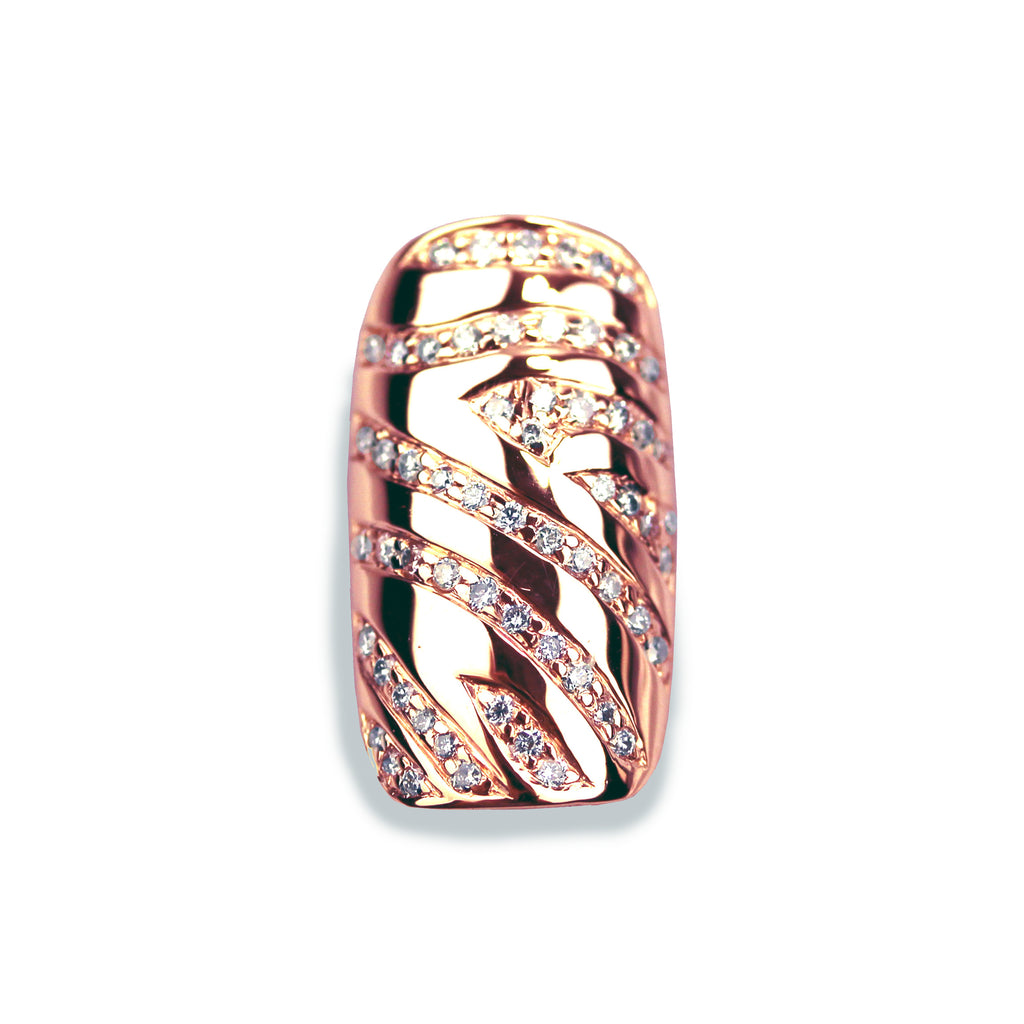 Zuri Square Diamond Rose Gold Nail