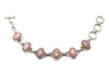 Pink Opal Cabochon Bracelet in Sterling Silver