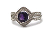 Amethyst and Diamond Ring in Sterling Silver