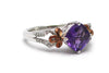 Amethyst with Diamond Ring in 10 KY and Sterling Silver