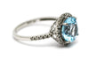Diamond and Blue Topaz Ring in Sterling Silver
