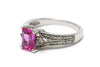 Diamond and Pink Topaz Sterling Silver Ring