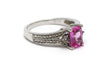 Diamond and Pink Topaz Sterling Silver Ring