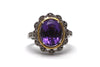 Diamond and Amethyst Ring in 14KY and Sterling Silver